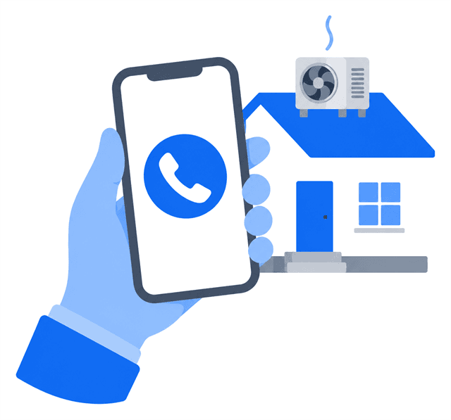 Customer calling from home about their air-conditioning unit